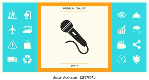 Microphone symbol icon. Graphic elements for your design