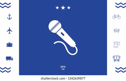 Microphone symbol icon. Graphic elements for your design
