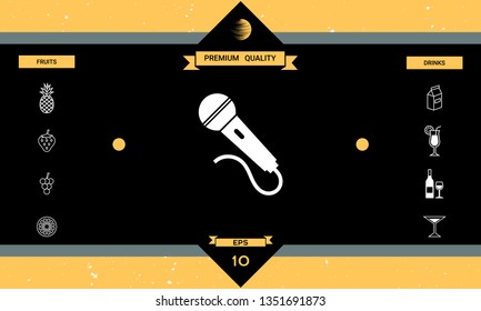 Microphone symbol icon. Graphic elements for your design