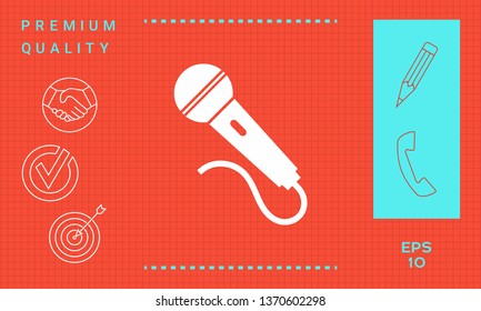 Microphone symbol icon. Graphic elements for your design