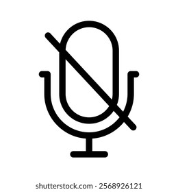 Microphone symbol with a line through it, indicating silence