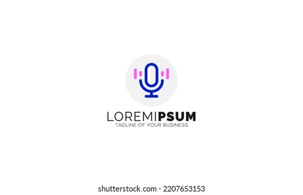 Microphone Symbol Podcast icon or logo design