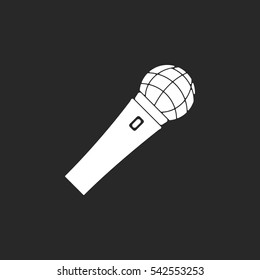 Microphone symbol sign silhouette icon on background