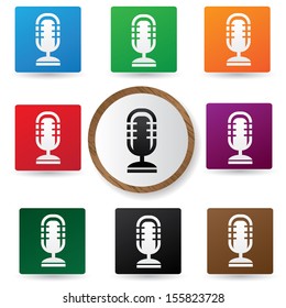 Microphone symbol,Color buttons,vector