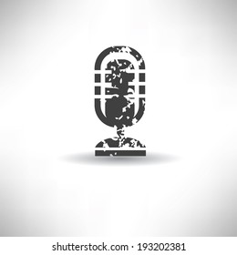 Microphone symbol,grunge vector