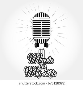 Microphone T shirt Design Vector
