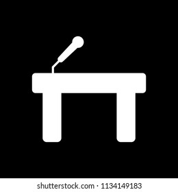 Microphone with table icon white