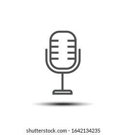 Microphone thin line icon, 64x64 pixel perfect icon, small shadow on white background