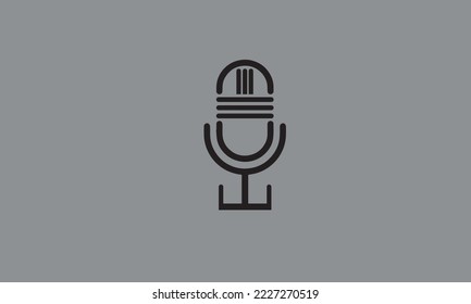 Microphone thin line icon design illustration