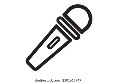 Icono de línea delgada de micrófono, electrónico y dispositivo, señal de micrófono, gráficos de Vector, un patrón lineal sobre un fondo blanco, eps 10.