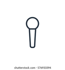 microphone thin line icon set on white background, audio, music, flat, minimalistic
