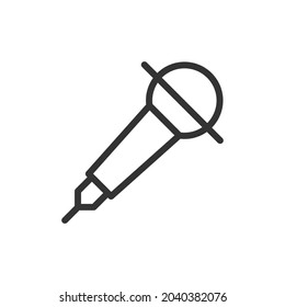 Dünne Linien-Symbol mikrophieren. Symbol in trendigem Umriss-Stil. Premium Design für Web und Apps. Perfekt für die Benutzeroberfläche. 