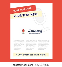 Microphone Title Page Design for Company profile ,annual report, presentations, leaflet, Brochure Vector Background