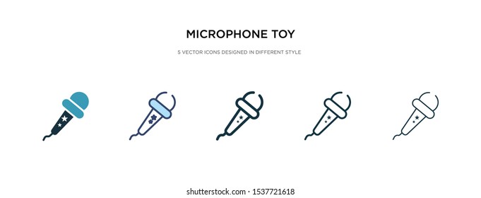 microphone toy icon in different style vector illustration. two colored and black microphone toy vector icons designed in filled, outline, line and stroke style can be used for web, mobile, ui