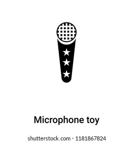 Microphone toy icon vector isolated on white background, logo concept of Microphone toy sign on transparent background, filled black symbol