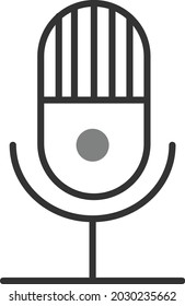 Microphone Two Color Solid Vector Icon Design