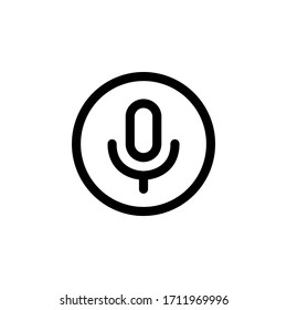 Microphone User Interface Outline Icon Logo Vector Illustration
