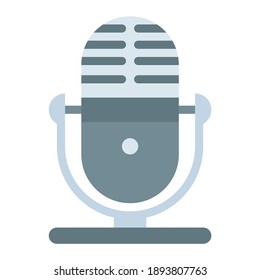 microphone using soft color and flat style