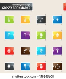 Microphone vector bookmark icons for your design