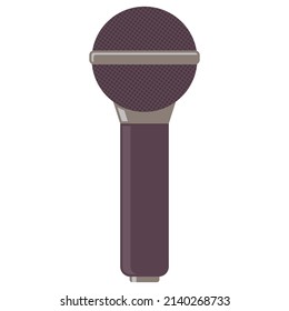 Microphone vector cartoon illustration isolated on a white background.
