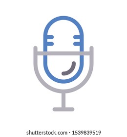  microphone vector color line icon