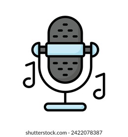 Microphone vector design isolated on white background, ready to use icon