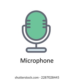 Microphone Vector  Fill outline Icons. Simple stock illustration stock