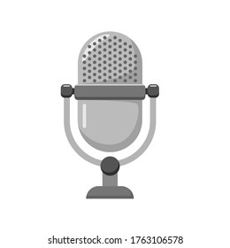 Microphone vector in flat design isolated on white suitable for illustration or icon 