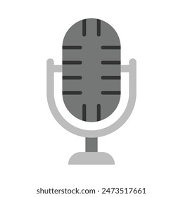 Microphone Vector Flat Icon Design