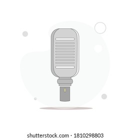 ilustración plana vectorial de micrófono en blanco