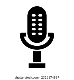 Microphone Vector Glyph Icon For Personal And Commercial Use.
