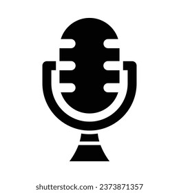 Microphone Vector Glyph Icon For Personal And Commercial Use.
