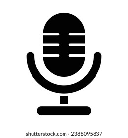 Microphone Vector Glyph Icon For Personal And Commercial Use.
