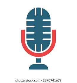 Microphone Vector Glyph Two Color Icon For Personal And Commercial Use.
