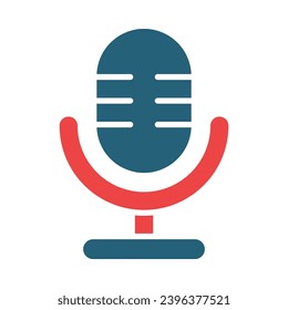 Microphone Vector Glyph Two Color Icons For Personal And Commercial Use.
