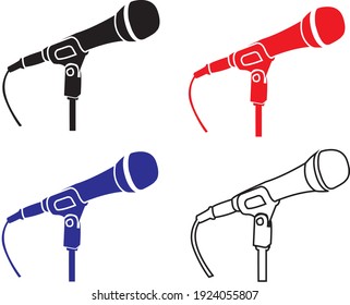 plantilla de ilustración de diseño gráfico de vector de micrófono
