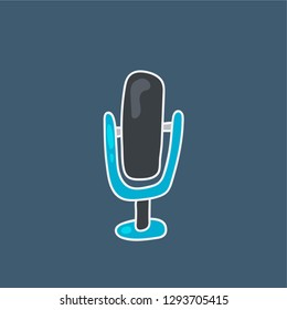 microphone vector. hand drawn icon. sounds illustration. editable stroke