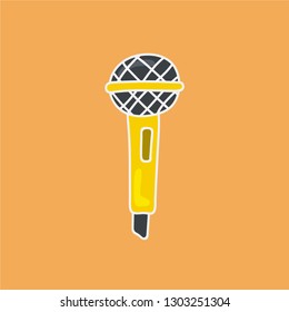 microphone vector. hand drawn icon. editable stroke.