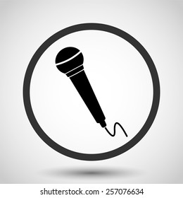 Microphone vector icon - black illustration