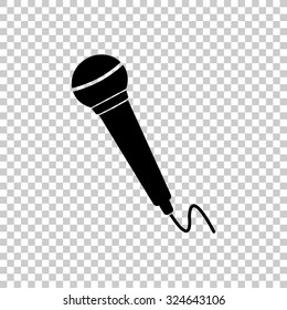microphone vector icon - black illustration