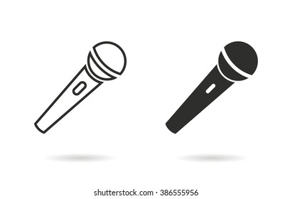 Microphone   vector icon. Black  illustration isolated on white  background for graphic and web design.  