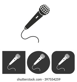 Microphone   vector icon. Black  illustration isolated on white  background for graphic and web design.