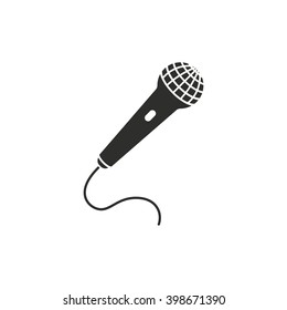 Microphone   vector icon. Black  illustration isolated on white  background for graphic and web design.