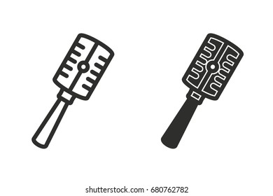 Microphone vector icon. Black illustration isolated on white background for graphic and web design.