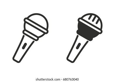 Microphone vector icon. Black illustration isolated on white background for graphic and web design.