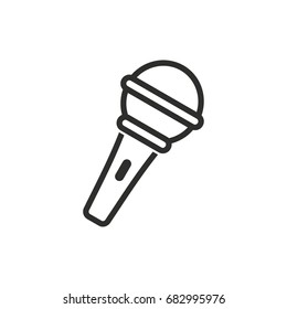 Microphone vector icon. Black illustration isolated on white background for graphic and web design.