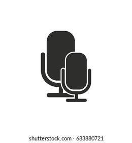 Microphone vector icon. Black illustration isolated on white background for graphic and web design.