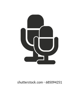 Microphone vector icon. Black illustration isolated on white background for graphic and web design.