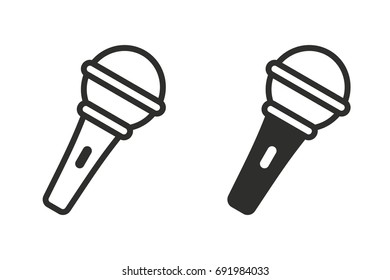Microphone vector icon. Black illustration isolated on white background for graphic and web design.