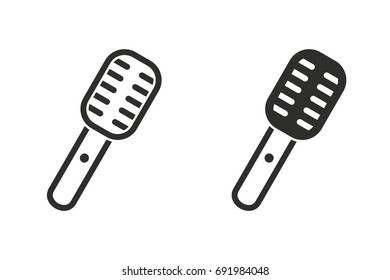 Microphone vector icon. Black illustration isolated on white background for graphic and web design.